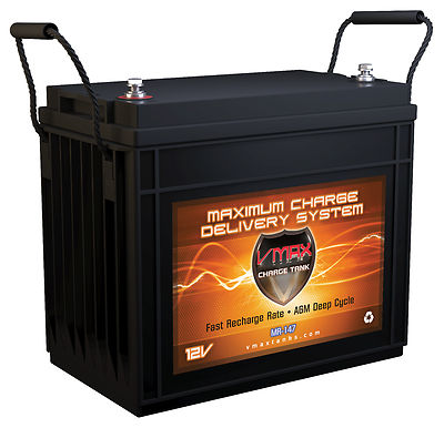 VMAX MR147-155 12V 155Ah AGM Marine Battery for Aquos Haswing 55lbTrolling Motor