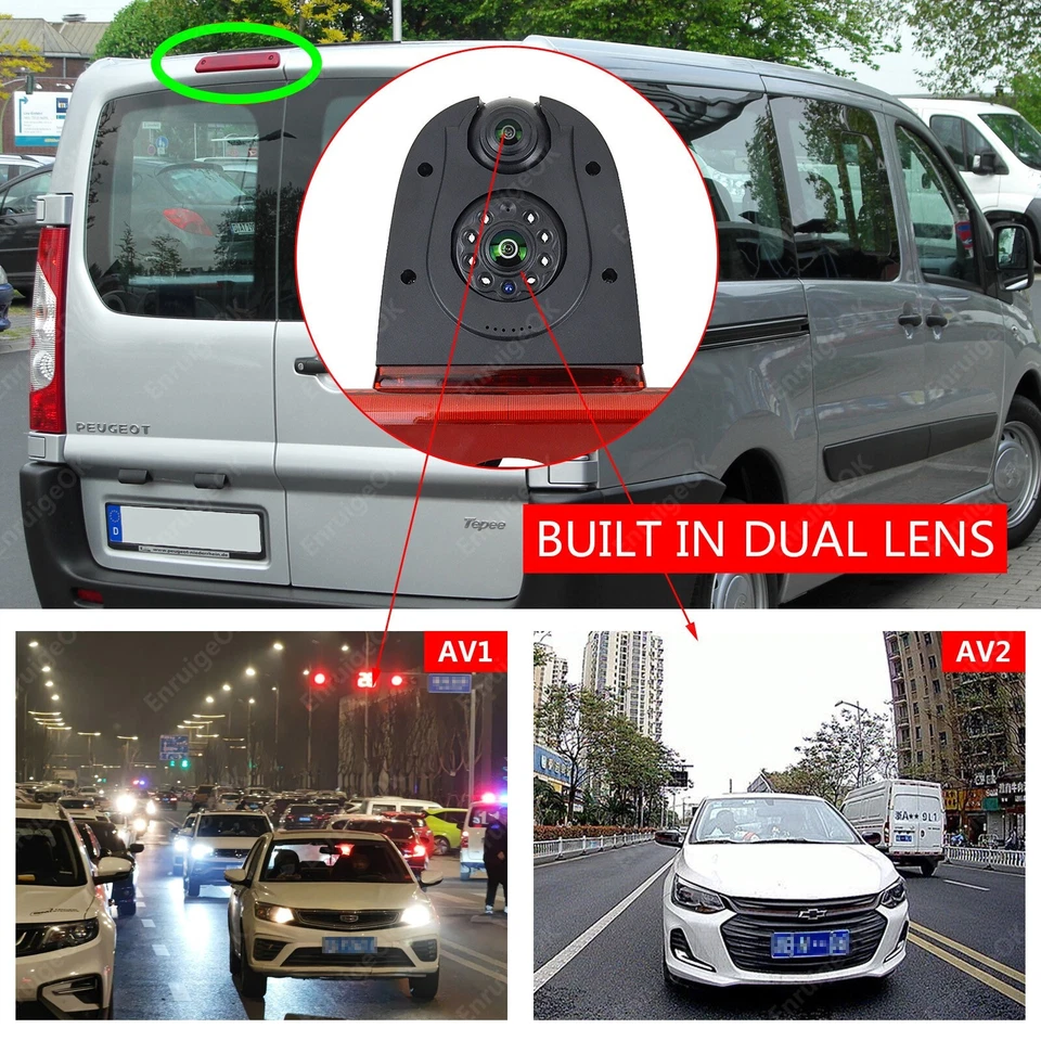Dual Lens Brake Light Reversing Camera Kit for Peugeot Expert Citroen Dispatch - Image 4 of 4