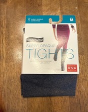 No Nonsense Super Opaque Tights Size Medium Graphite Heather