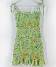90s Inspired NWT American Eagle Green Sz XS Smocked Ruffle Spaghetti Strap DD12