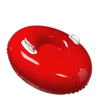 Inflatable 33" Red Vinyl Snow Tube Sled w/Handles - Ages 3+ [G3]