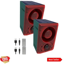 2pack Solar Outdoor Motion Sensor Alarm-Dog Barking or Gunshot Sound,Support ...