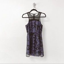 UO Pins and Needles Summer Winter Casual Chic Mesh Sheer Mini Dress Blue