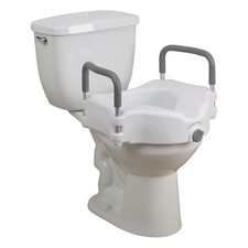 2-in-1 Raised Toilet Seat with Removable Padded Arms
