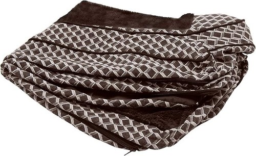 Furhaven Dog Bed Cover Sofa-Style Plush Diamond Brown Large XXL – Open Box