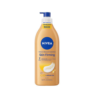 NIVEA Skin Firming Melanin Beauty and Hydration Body Lotion with Q10 and Argan 