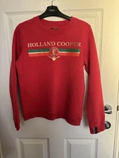 Holland Cooper Womens Sportswear Luxe Stripe Crew Sweatshirt size small red