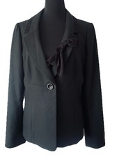 Classiques Entier Women s One Button Blazer Jacket With Accent Black Size 10