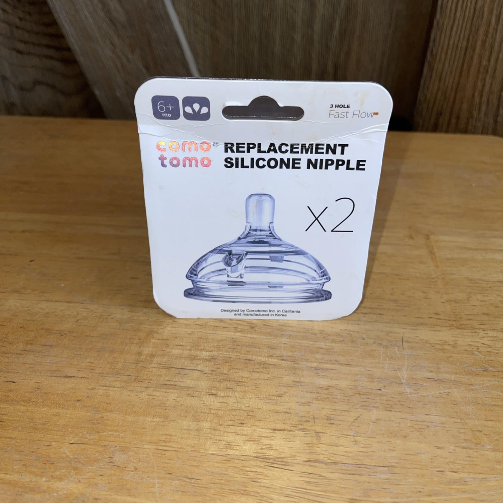 Comotomo Silicone Replacement Baby Bottle Nipples 0-3MO Slow