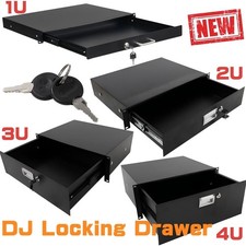 19" 1U/2U/3U/4U Steel Plate DJ Drawer Rack Equipment Cabinet with Keys,Lockable