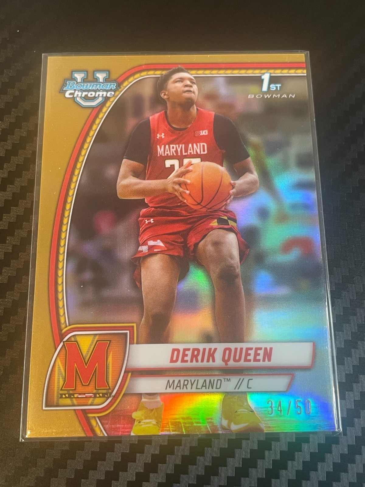 2024-25 Bowman Chrome University Derik Queen 1st Gold /50 #19