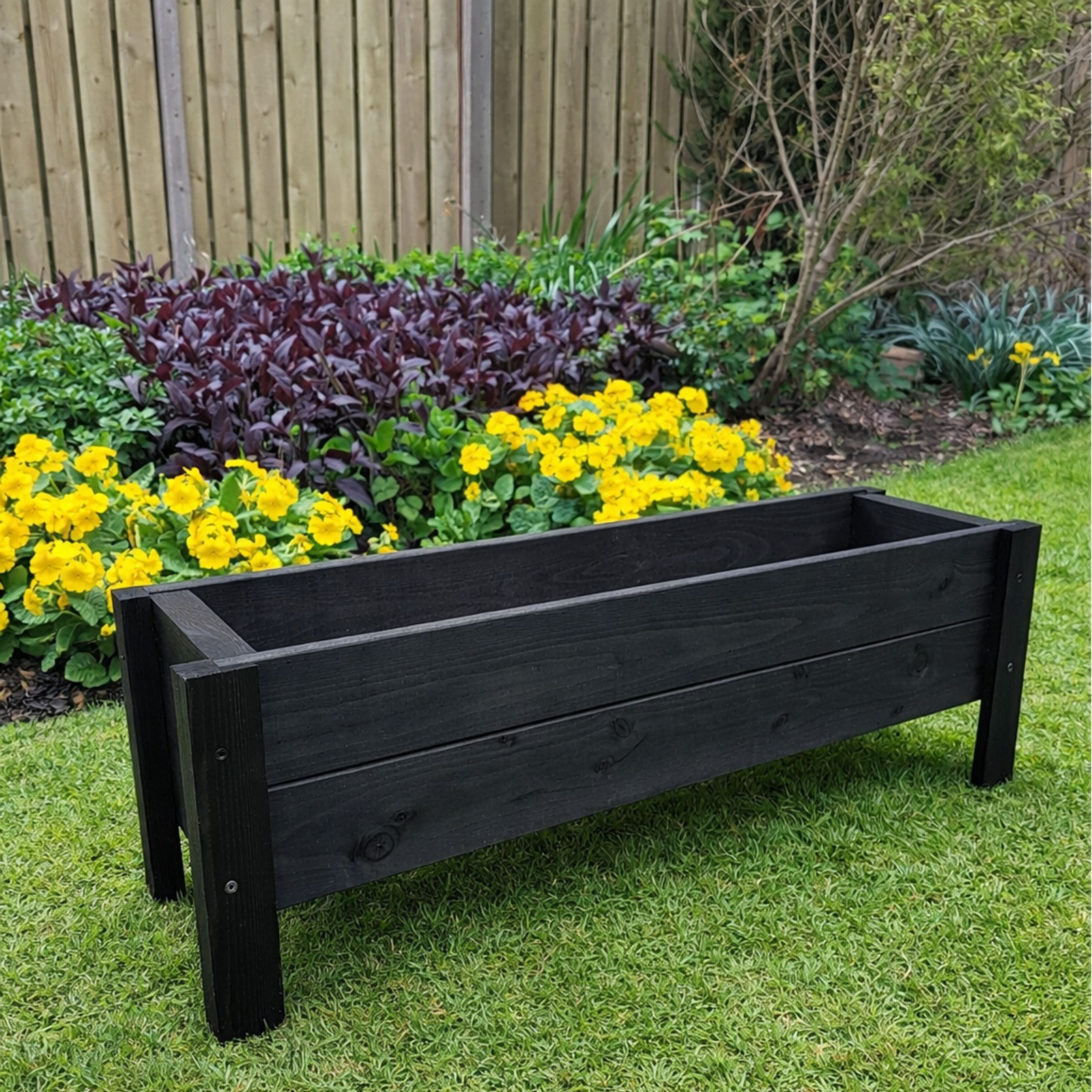 Large Raised Wooden Garden Planter Trough on Legs Plant Pot Box