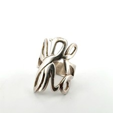 Size: 6.5 Squiggle 925 Sterling Silver Ring 9g