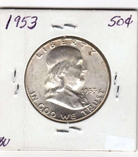 1953  Franklin Silver Half Dollar BU Brilliant Uncirculated