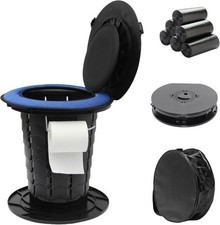 Upgraded version of the collapsible portable toilet with seat cushion.