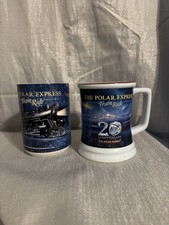 Set Of The Polar Express Train Ride 20th Anniversary 16 fl oz Coffee Mug Cups
