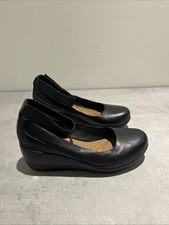 Clarks Wynnmere Fox wedge shoe in black leather UK7.5G