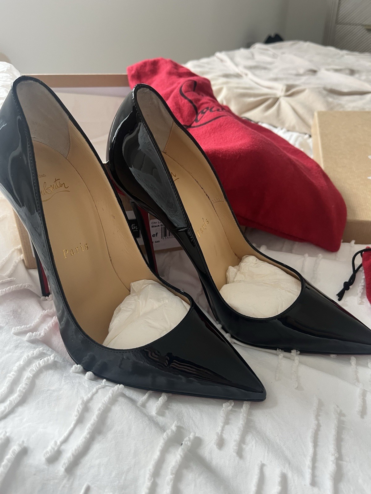 Christian Louboutin Women’s Black Kate 120 Heels In Size 5 (38)