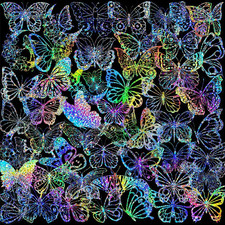 Butterfly Stickers,100pcs Holographic Stickers