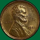 1911 Lincoln Wheat Cent Uncirculated UNC Coin, Cleaning #36358