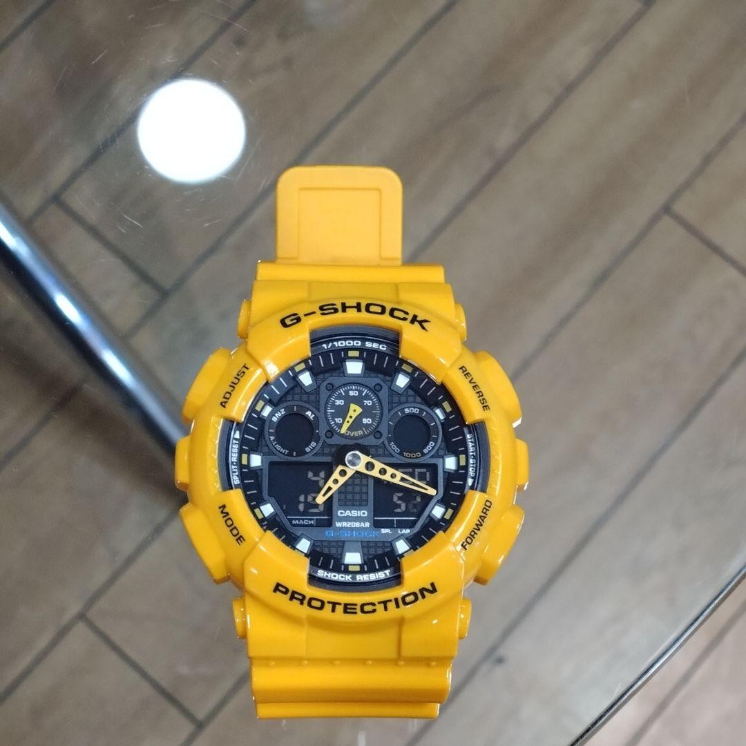 値下げ 新品 CASIO G-SHOCK レアカラー GA-100A イエロー CASIO G-Shock Analog-Digital 'Yellow' GA-100A-9A