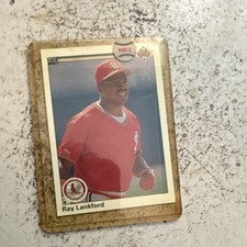 Upper Deck 1990 Ray Lankford #755 Rookie St. Louis Cardinals Baseball Card. rookie card picture