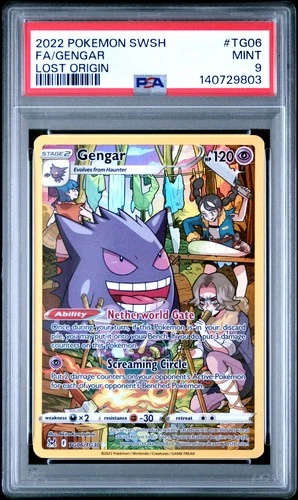 2022 POKEMON SWORD & SHIELD LOST ORIGIN #TG06 FULL ART/GENGAR PSA 9