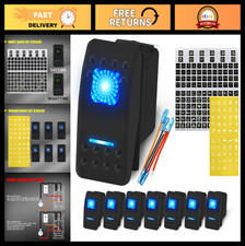 20A 12V Waterproof Rocker Switch with Blue LED Light - 5 Pin ON/OFF for UTV, ATV