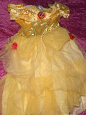 Disney Princess Yellow/Gold Tulle Dress Costume, Size 4 Polyester Princess Theme