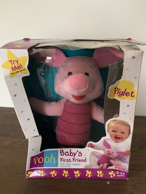 Vintage 2000 Mattel Disney Pooh Baby's First Friend Piglet Plush Doll 0-24 month