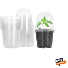 Transparent Gardening Pots with Humidity Dome - Perfect for Seedlings & Cuttings