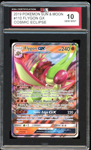 2019 Pokemon Cosmic Eclipse #110 Flygon GX KSA 10 Gem Mint