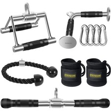 Tricep Press Down Cable Machine Attachment Heavy Duty Solid Steel Body Training