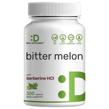 Deal Supplement Bitter Melon Extract Berberine HCl 300 Capsules 1000mg 25mg