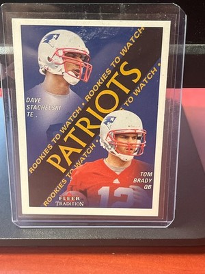 2000 FLEER TRADITION TOM BRADY Rookies to Watch Tom Brady/Dave Stachelski RC GT