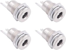 4pc 5.5mm x 2.1mm DC Power Jack - Female Panel Mount Solder Socket Adapter