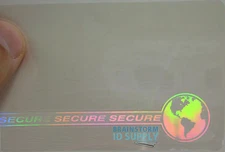 Secure w/ Web & Earth ID Card Hologram Overlays for Teslin/PVC - 100 pack