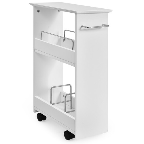 Slim Bathroom Storage Rolling Storage Cart w/ 2Tier Shelves eBay