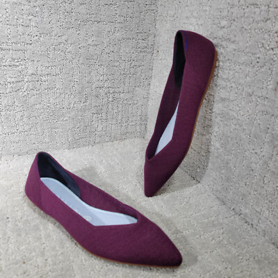 Rothy's Merino The Point Women's Size 8.5 US Aubergine Purple Slip On Flat Shoes