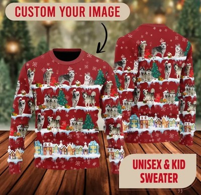 Custom Dog Cat Photo Ugly Christmas Sweater, Christmas Gift For Pet Owners