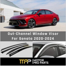 Window Out Channel Vent Visors Rain Shade Deflector For 2020-2024 Hyundai Sonata