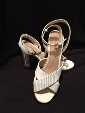 ALDO Ladies White High Heel sandals with Silver heel size 7.5