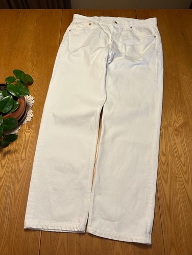 VINTAGE MADE IN USA LEVIS 501 STRAIGHT DENIM WHITE JEANS 36 X 30 (35 X 29,5) EUC - Bild 2 von 13