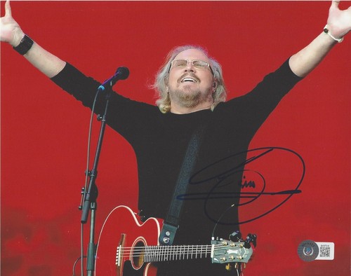 BARRY GIBB SINGER OF BEE GEES SIGNED 8x10 PHOTO 6 STAYIN ALIVE BECKETT BAS COA