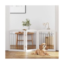 PAWLAND Free Standing Dog Gates for The House Stairs Doorways Indoor Foldable...