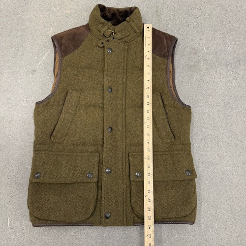 Polo Ralph Lauren Vest Wool Down Hunting Vest Suede Mens Size Medium - Picture 3 of 8