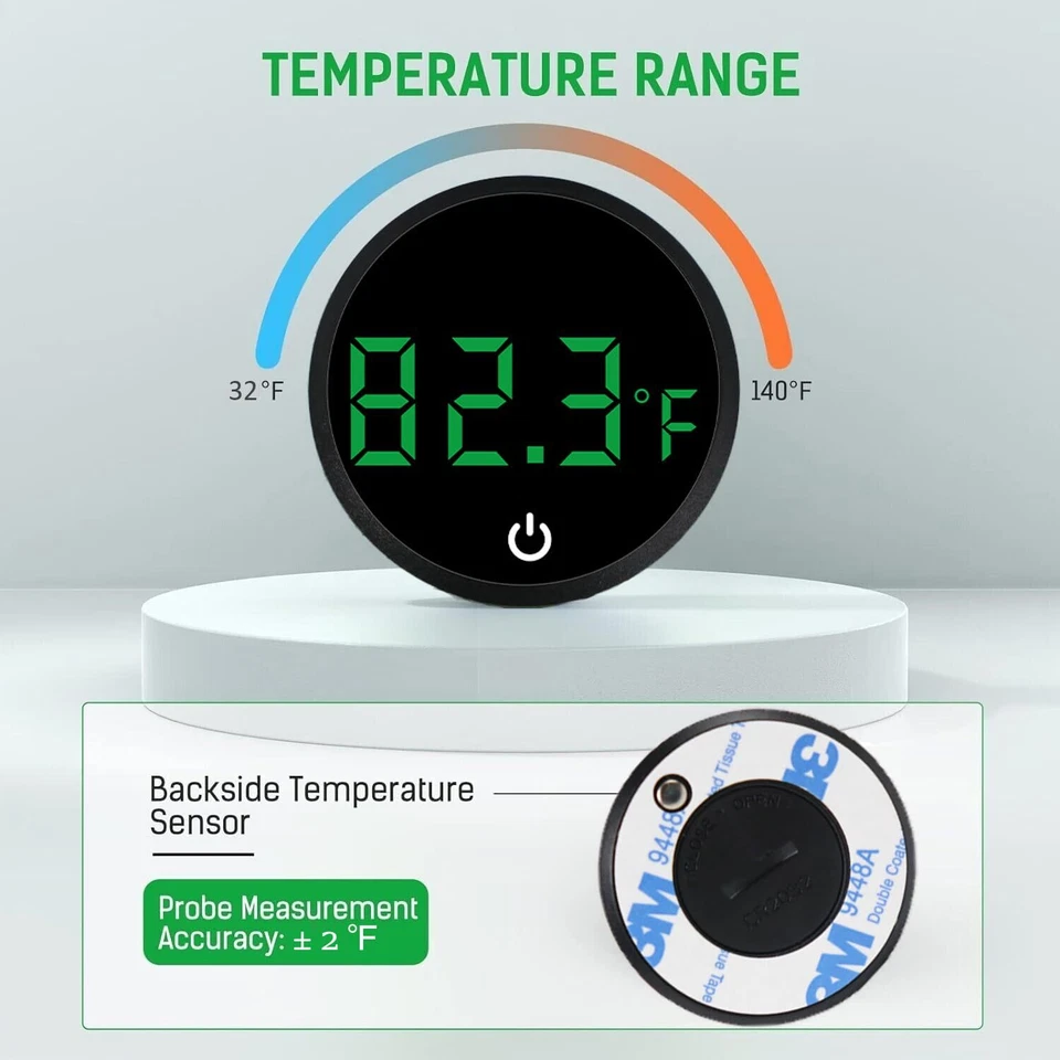 2x Termómetro Digital Acuario LED Pecera Medidor de Temperatura Pantalla Táctil EE. UU. Foto 3 de 4