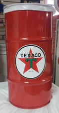 TEXACO STAR 40S 50S 60S VINTAGE GAS STATION STYLE 16 GALLON  STEEL TRASH CAN RED
