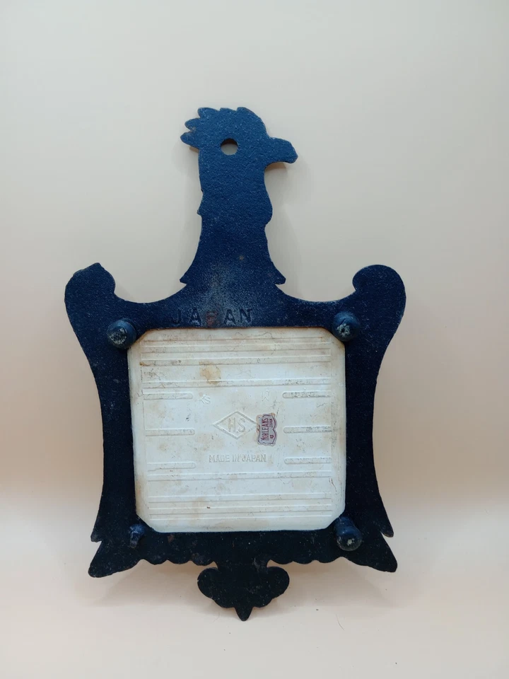 S H Japón Gallo Pollo Marco Hierro Fundido Azulejo Cerámico Remache Campo Granja Foto 3 de 4