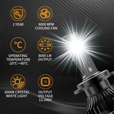A Pair 50w 6000k White D2h Led Bulbs For Projector Lens Conversion Hid Kit 2 Pcs